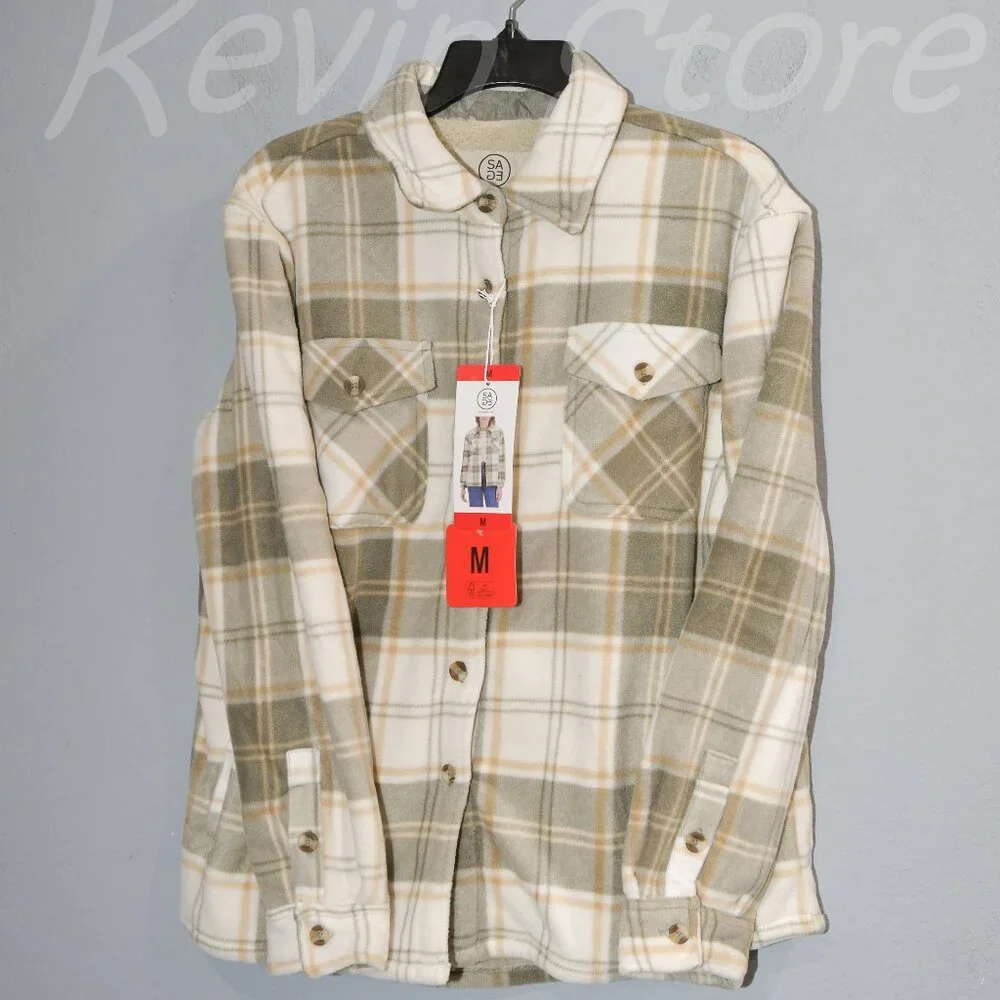 SAGE‎ Women's Plush Shirt Jacket